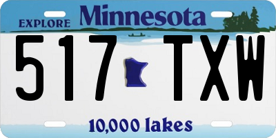 MN license plate 517TXW