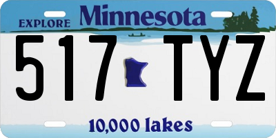 MN license plate 517TYZ