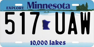MN license plate 517UAW