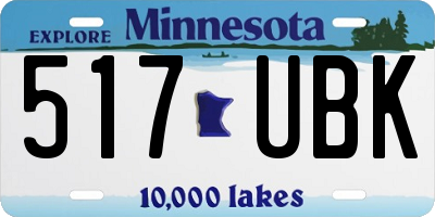 MN license plate 517UBK