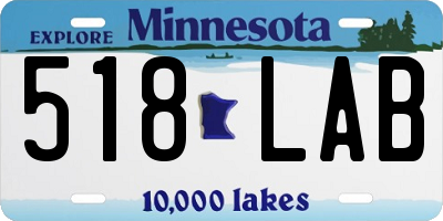 MN license plate 518LAB