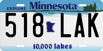 MN license plate 518LAK