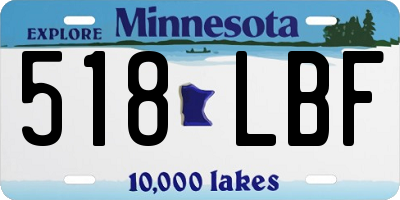 MN license plate 518LBF