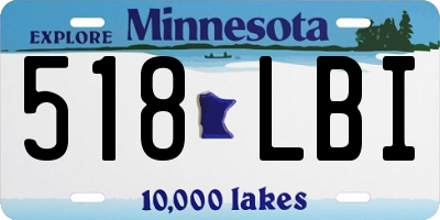MN license plate 518LBI