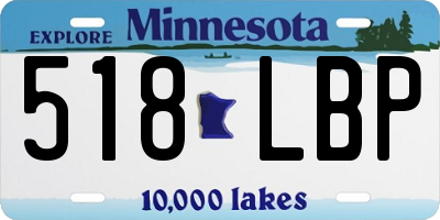 MN license plate 518LBP
