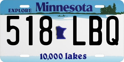 MN license plate 518LBQ