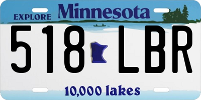 MN license plate 518LBR
