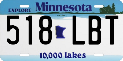 MN license plate 518LBT