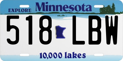 MN license plate 518LBW