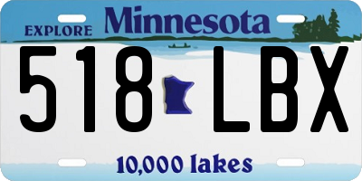 MN license plate 518LBX