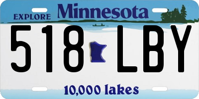 MN license plate 518LBY