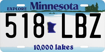 MN license plate 518LBZ