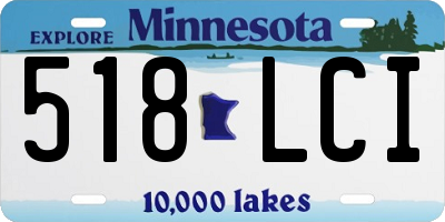 MN license plate 518LCI