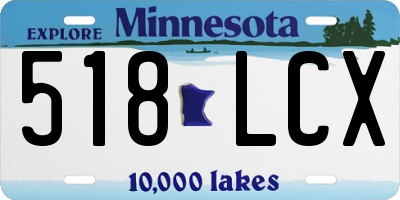 MN license plate 518LCX