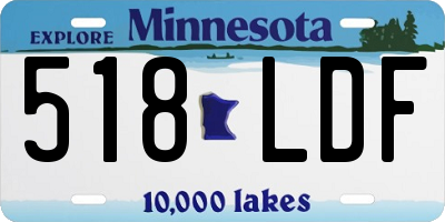 MN license plate 518LDF
