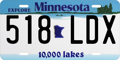 MN license plate 518LDX