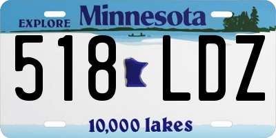 MN license plate 518LDZ