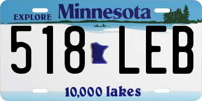 MN license plate 518LEB