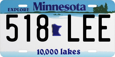 MN license plate 518LEE