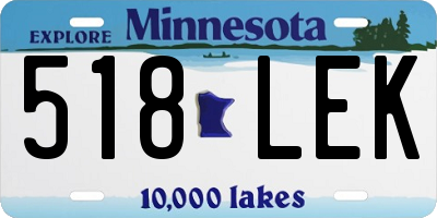 MN license plate 518LEK