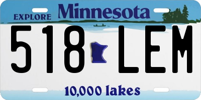 MN license plate 518LEM