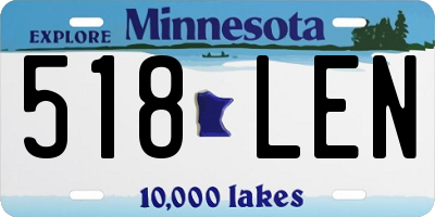 MN license plate 518LEN