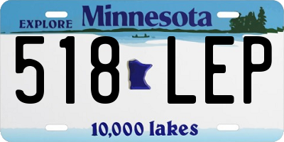 MN license plate 518LEP