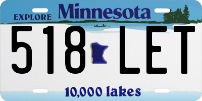 MN license plate 518LET