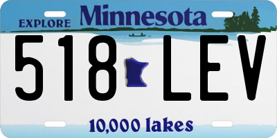 MN license plate 518LEV