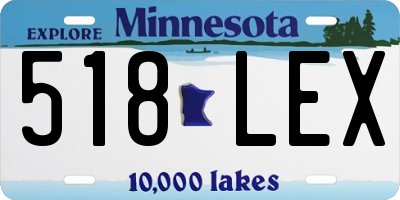 MN license plate 518LEX