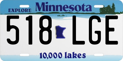 MN license plate 518LGE