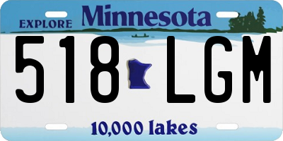 MN license plate 518LGM