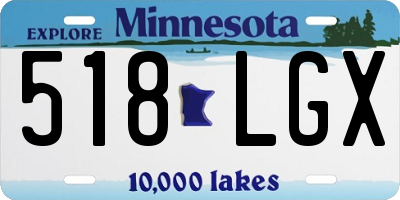 MN license plate 518LGX