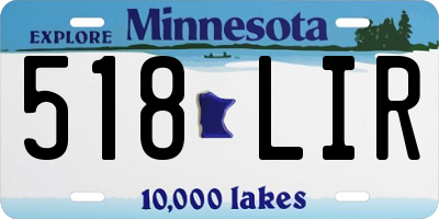 MN license plate 518LIR