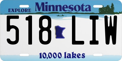 MN license plate 518LIW