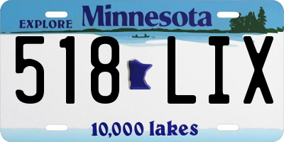MN license plate 518LIX