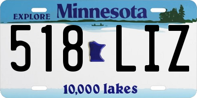 MN license plate 518LIZ