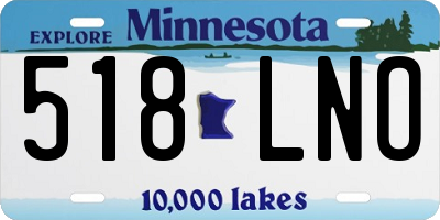 MN license plate 518LNO