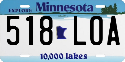 MN license plate 518LOA