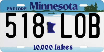 MN license plate 518LOB