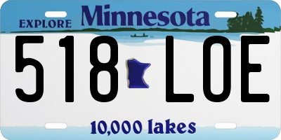 MN license plate 518LOE