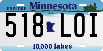 MN license plate 518LOI