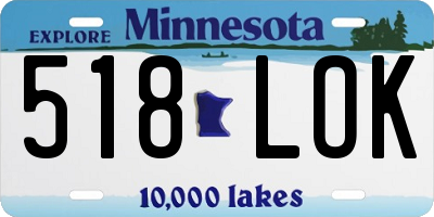MN license plate 518LOK