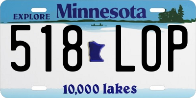 MN license plate 518LOP
