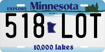 MN license plate 518LOT