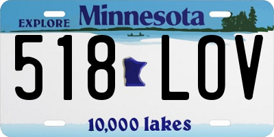 MN license plate 518LOV