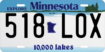 MN license plate 518LOX