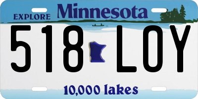 MN license plate 518LOY