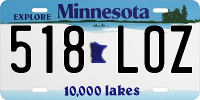 MN license plate 518LOZ