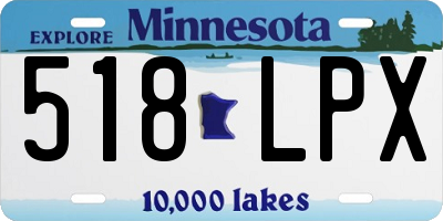 MN license plate 518LPX